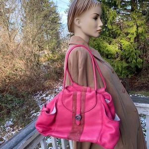 PINK COLE HAAN LEATHER LARGE SHOULDER BAG